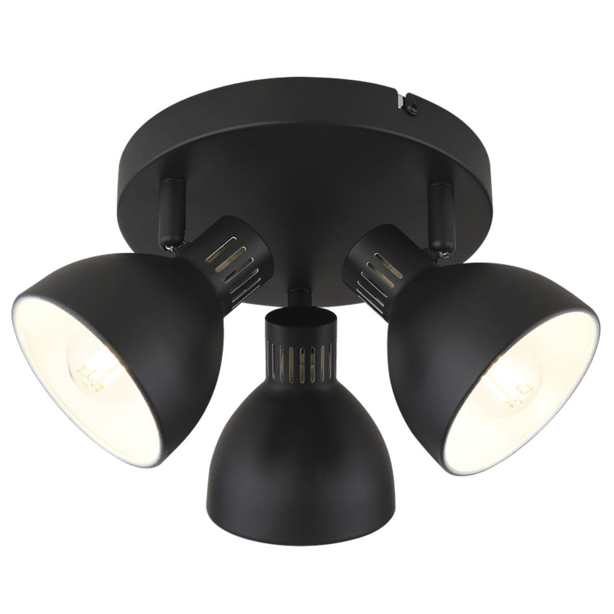 Kane Black 3 Light Spotlight — white background