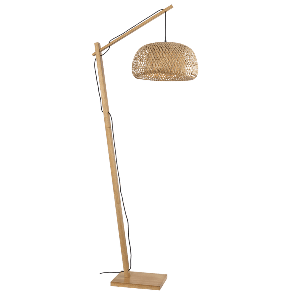Comber Bamboo Rattan Floor Lamp — transparent background