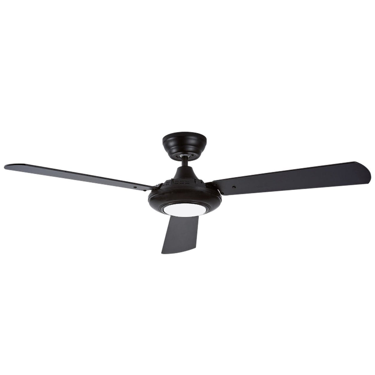 3 Blade LED Ceiling Fan - Black & Brown Reversible Blades — white background