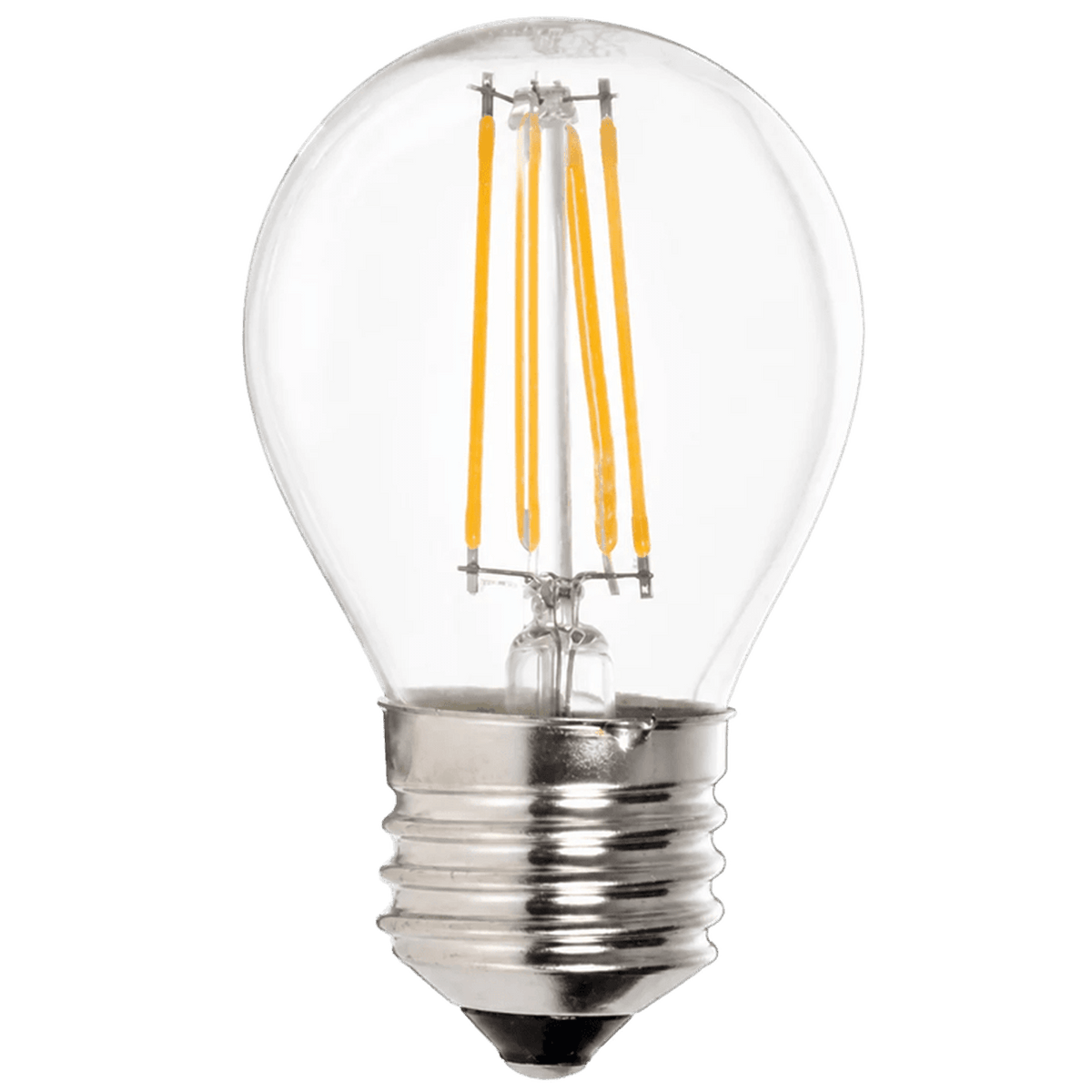 4.5W Clear Golf Ball Filament LED Bulb, E27, 2700K Warm White, Dimmable — transparent background