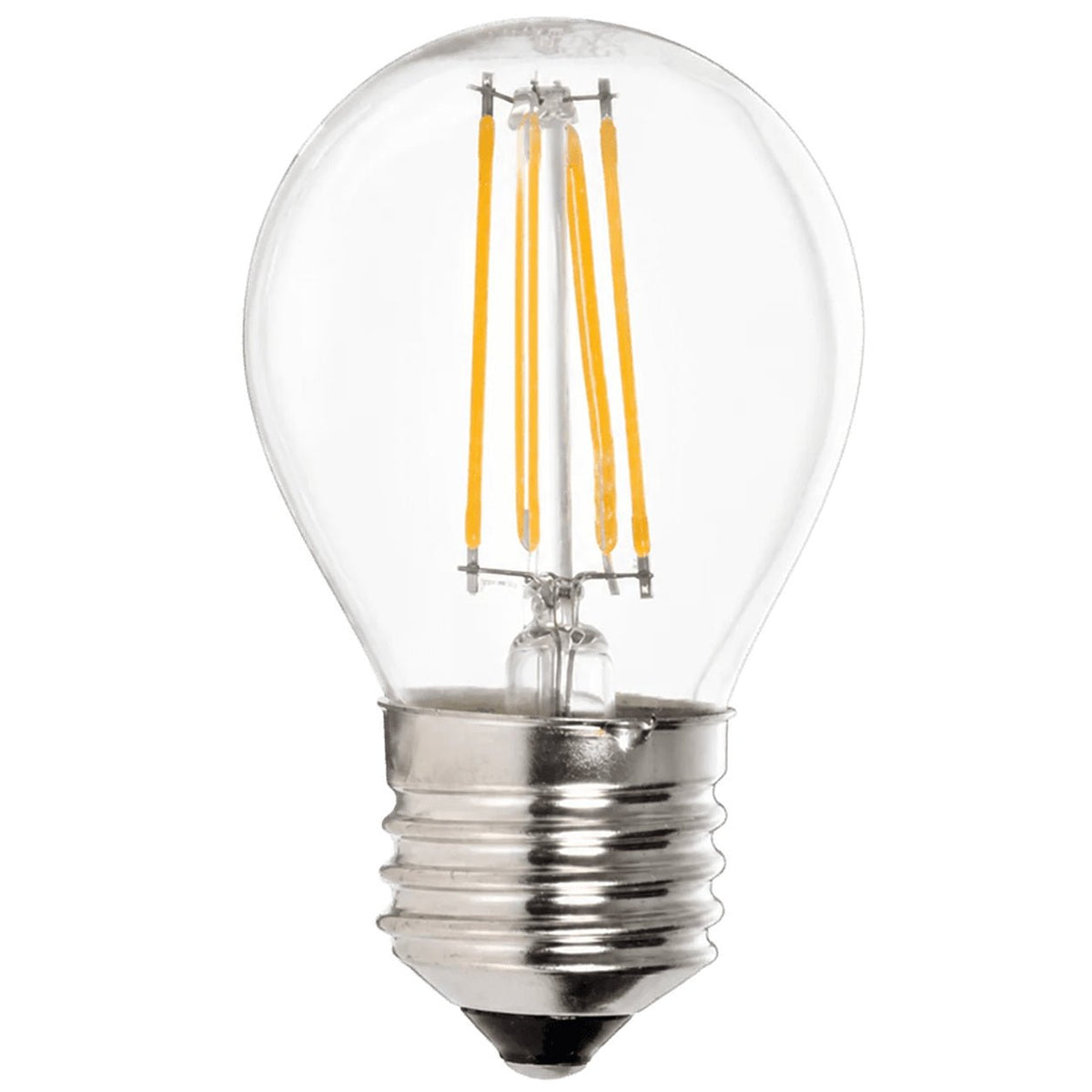 4.5W Clear Golf Ball Filament LED Bulb, E27, 2700K Warm White, Dimmable — white background