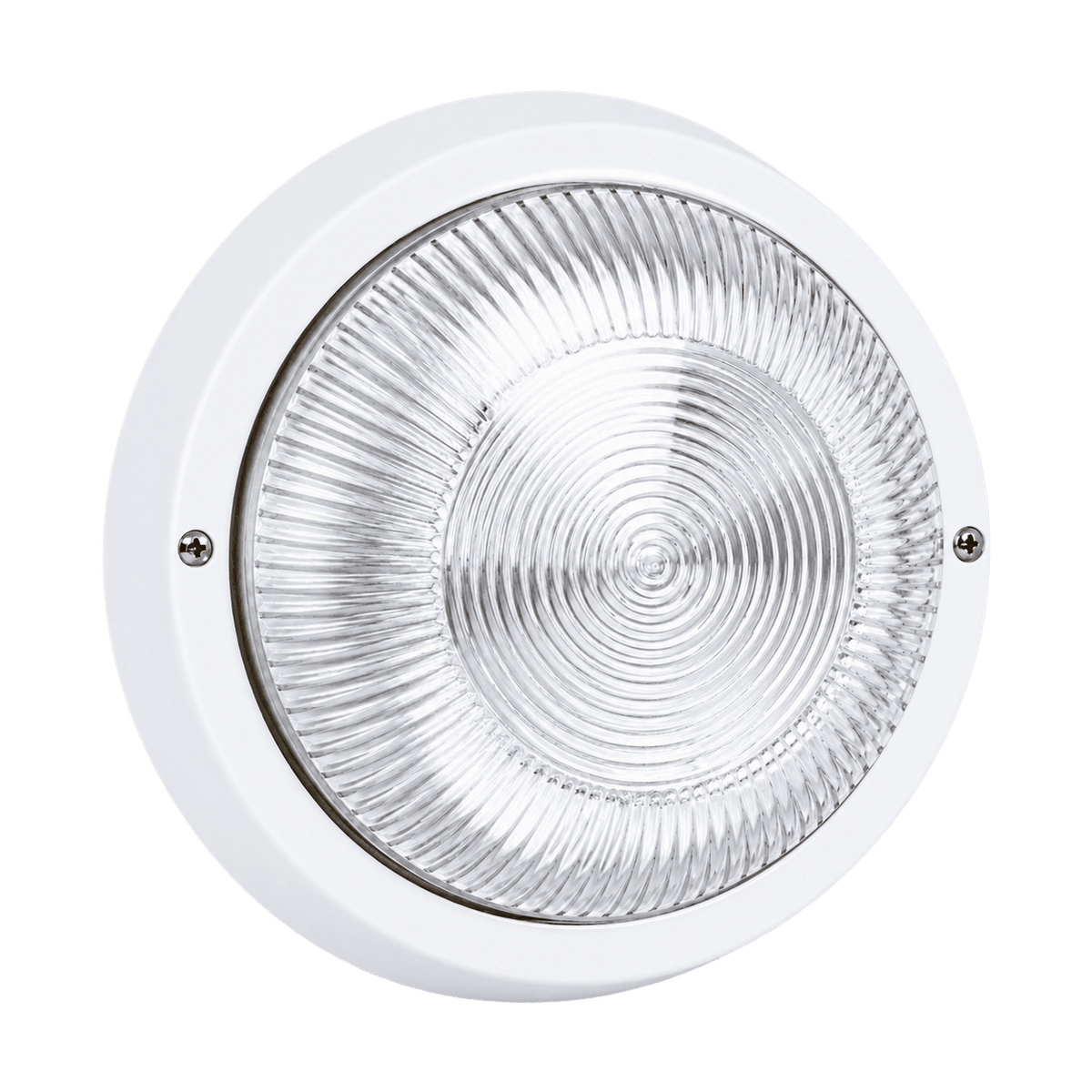 PVC Bulkhead with Clear Glass IP54 - White on a transparent background