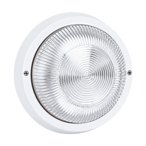 PVC Bulkhead with Clear Glass IP54 - White on a transparent background