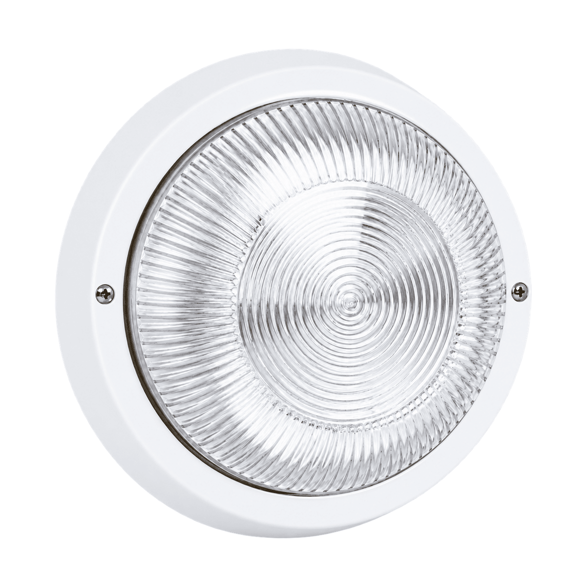 PVC Bulkhead with Clear Glass IP54 - White on a white background