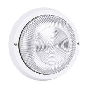 PVC Bulkhead with Clear Glass IP54 - White on a white background
