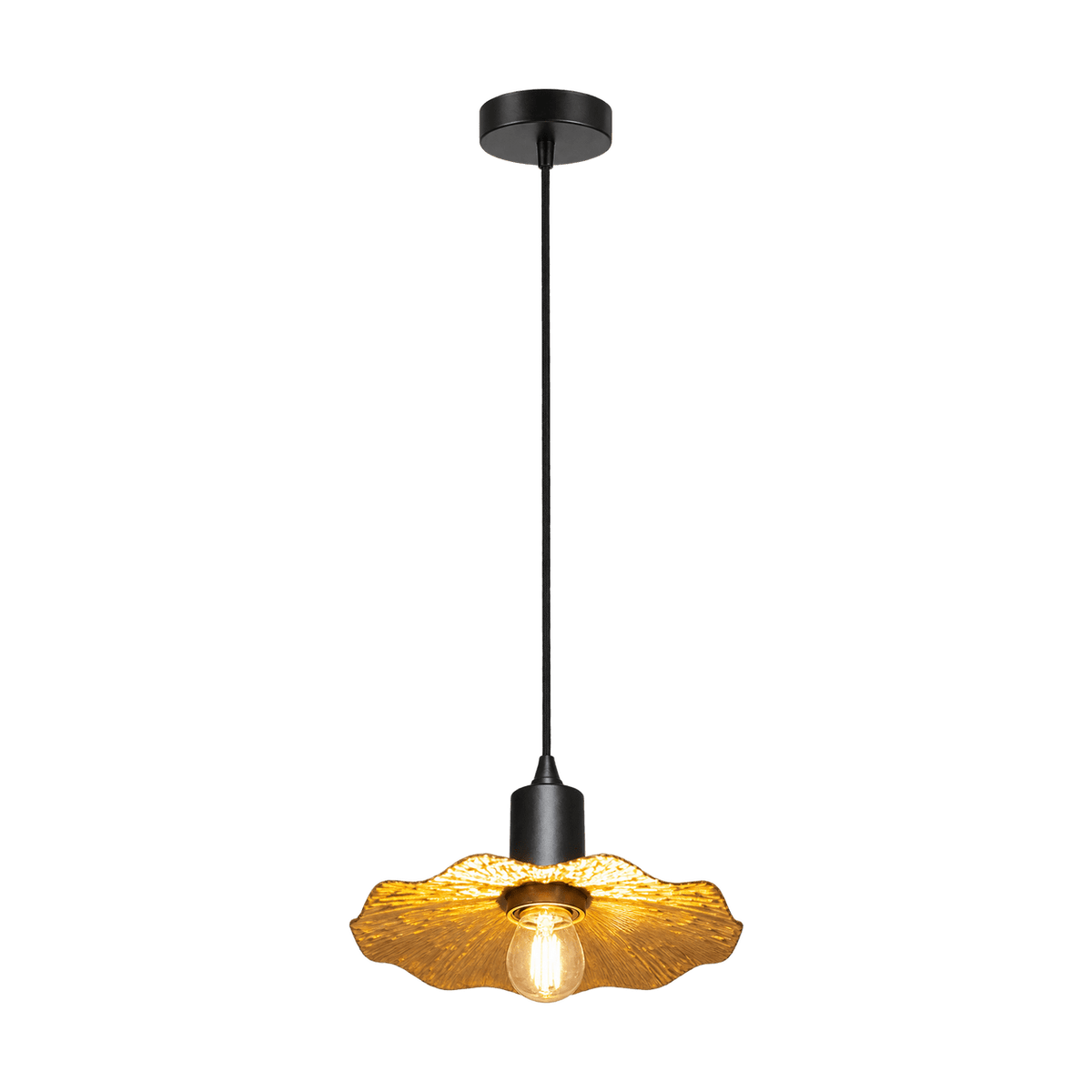 E27 Golden Flower Pendant on a transparent background