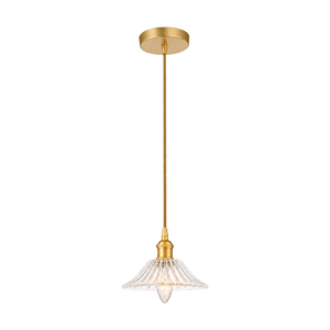Transparent background catalog image of Vintage Cut Glass Pendant Light Satin Gold - Anika