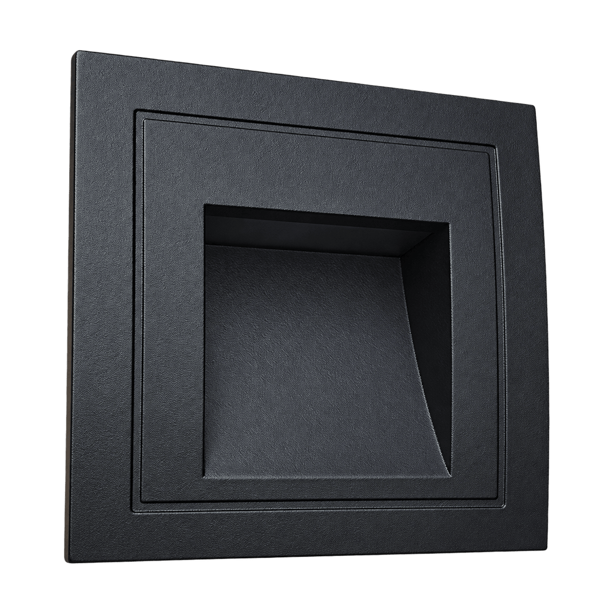Transparent background catalog image of Small Square Recessed LED Step Light Black - Zahra
