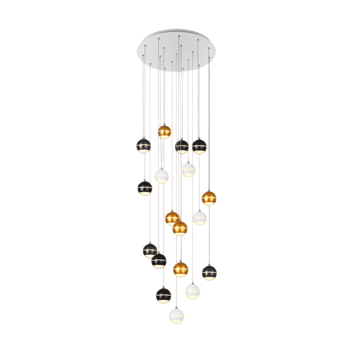 Ava Dimmable Cosmic Cluster Pendant Light on a transparent background