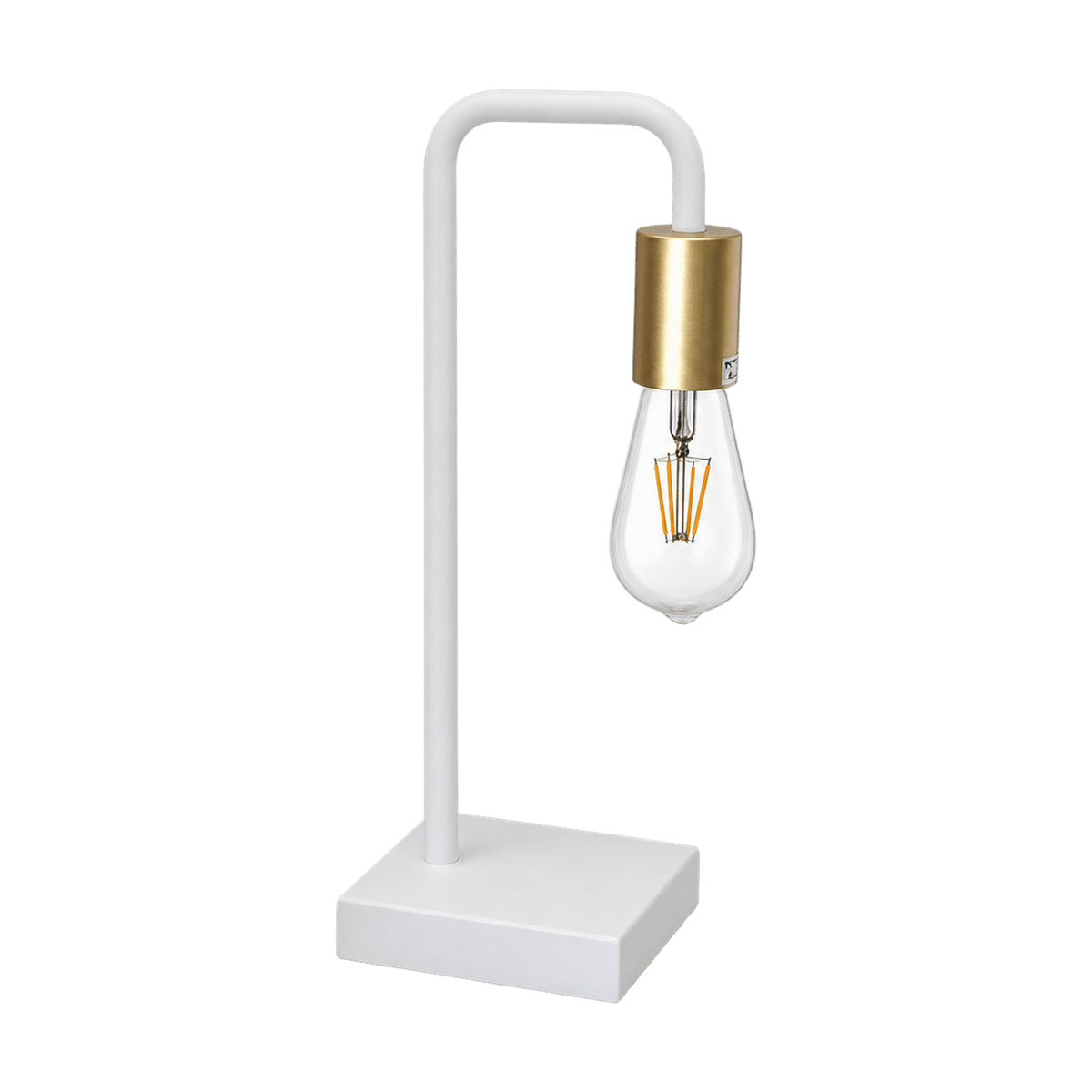 Amelia White & Satin Gold Table Lamp - Modern Aesthetic on a transparent background