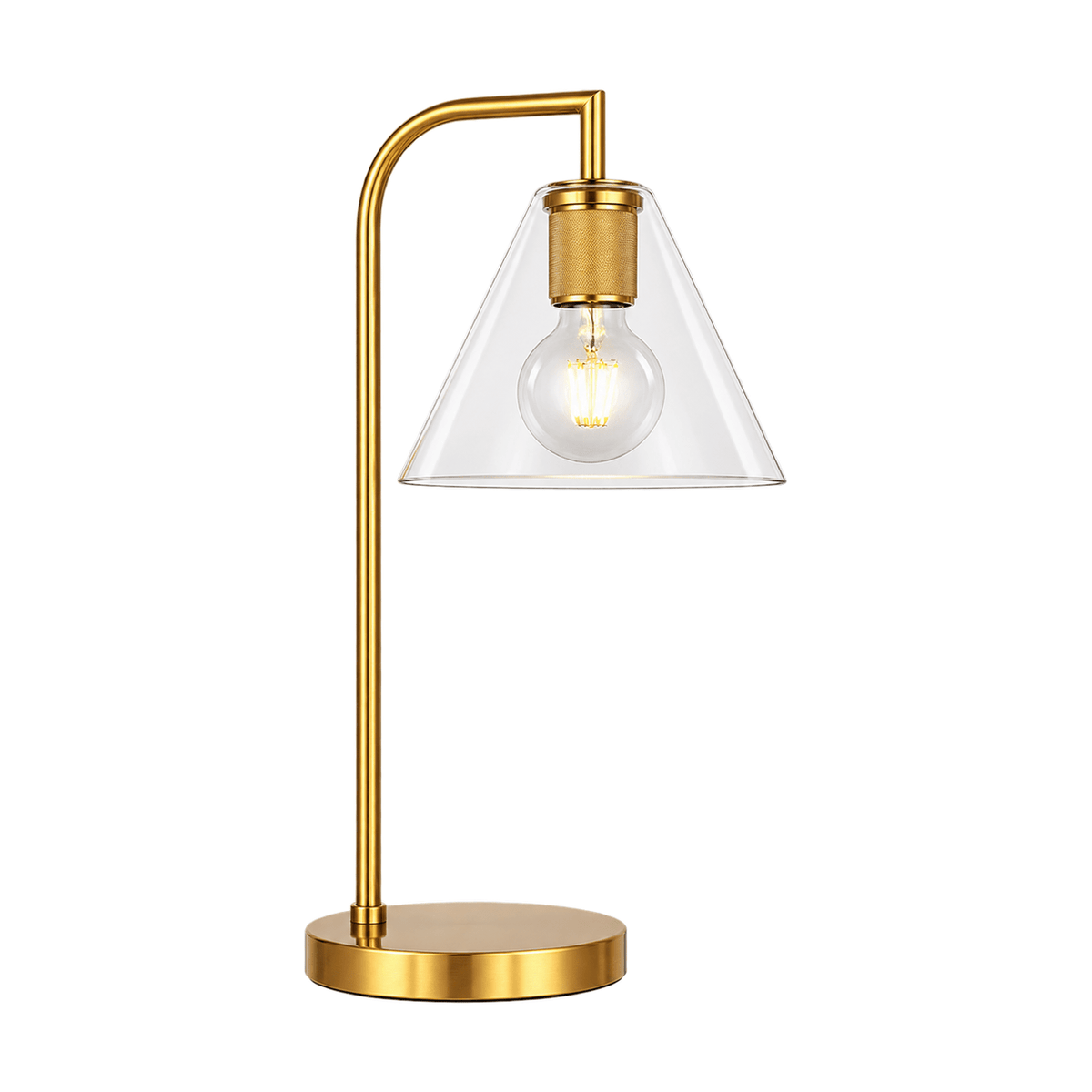 Jasper Gold Glass Table Lamp on a white background