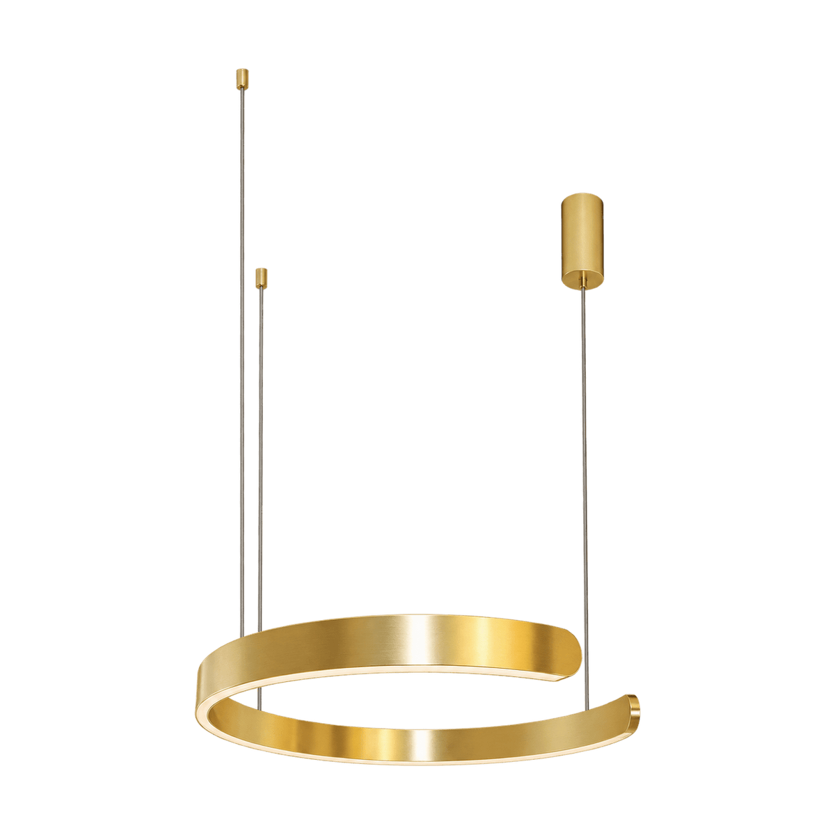 Allegra Gold Pendant Light - 40W LED 3000K on a transparent background