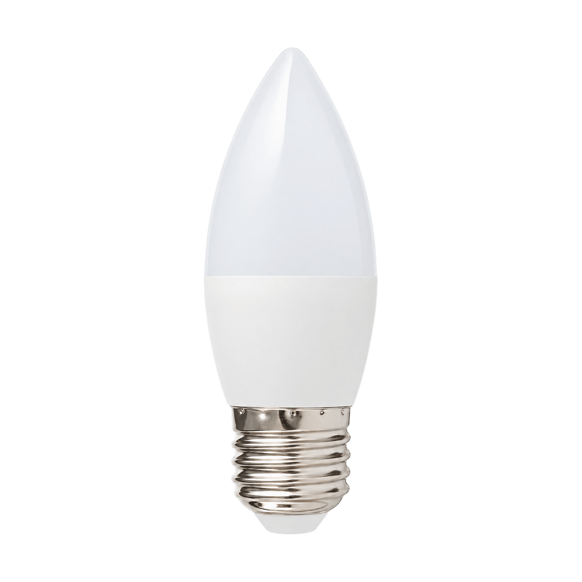 5W White Candle LED Bulb – E27, 4000K Cool White on a transparent background