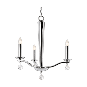 Hadley Chrome Chandelier 3 Arms on a transparent background