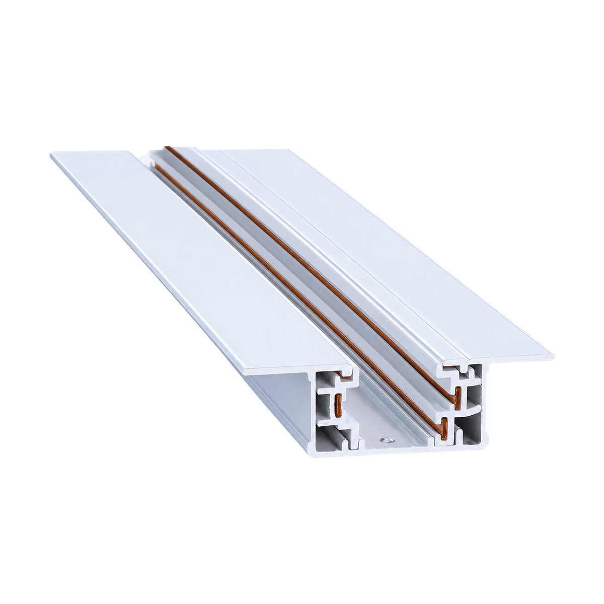 3-Wire Recessed Track Light White - White / 1m on a white background