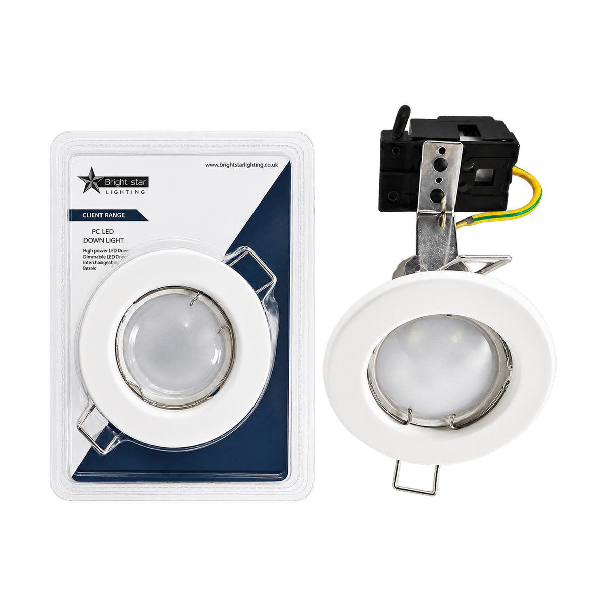4000K Cool White Downlight 5W LED 400lm on a transparent background