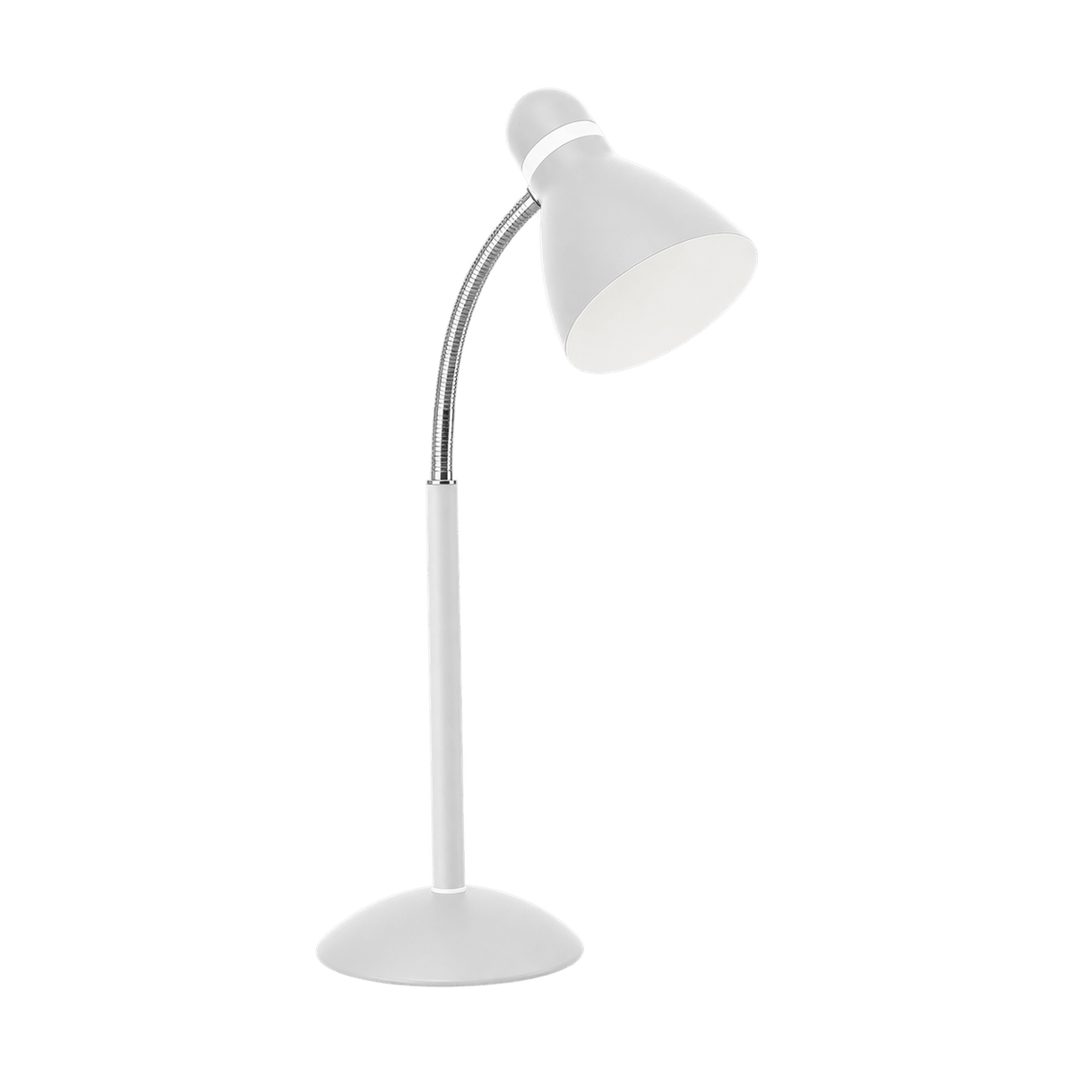 Sophia White Desk Lamp Metal Flexible Arm on a transparent background