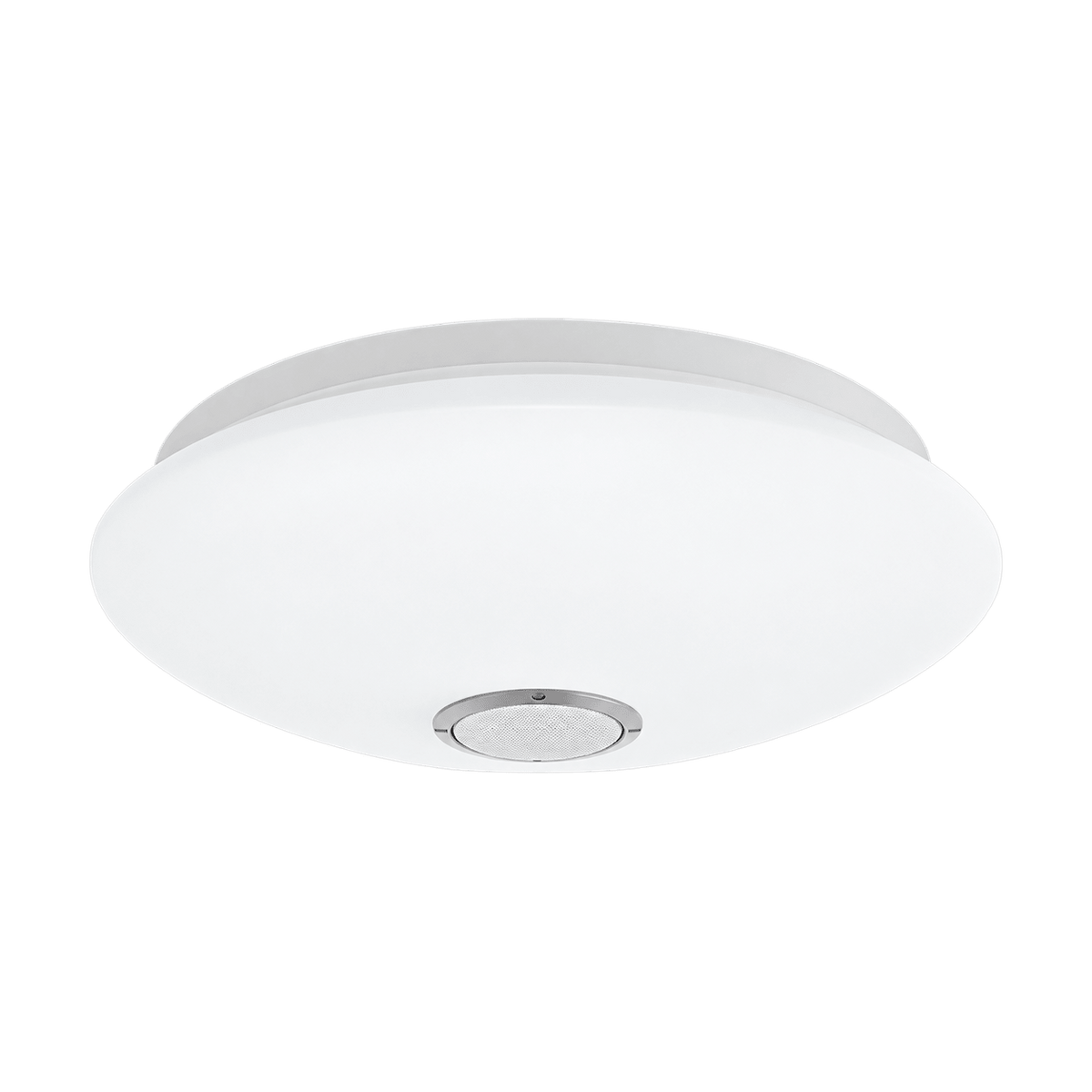 Ava White LED Ceiling Fitting & Bluetooth Speaker on a transparent background