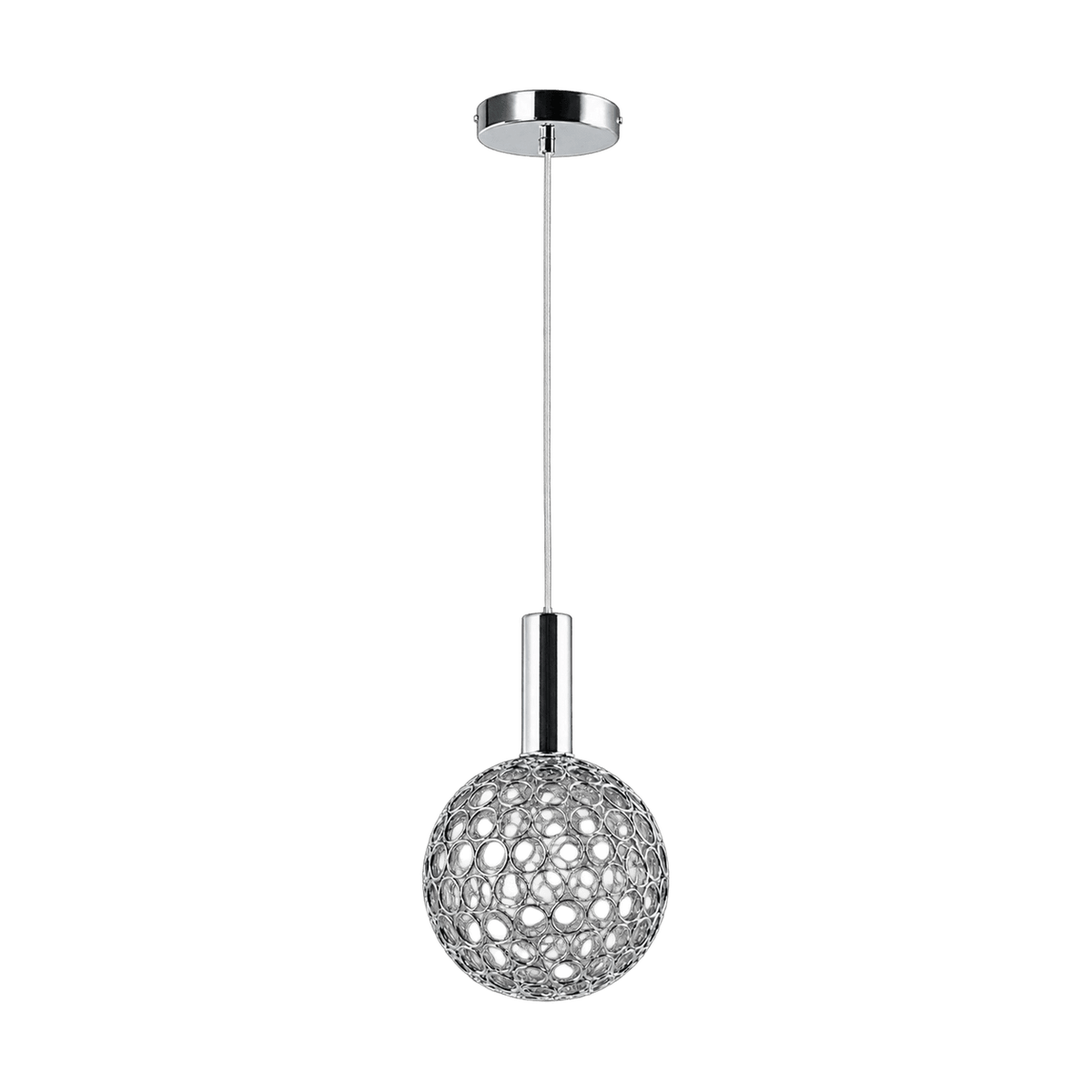 Alex Chrome LED Pendant Light 15W on a transparent background
