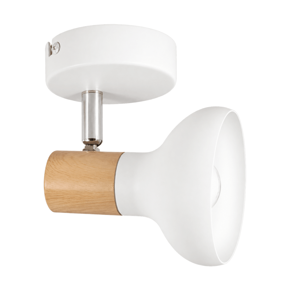 White Wood & Chrome Spotlight Indoor on a transparent background