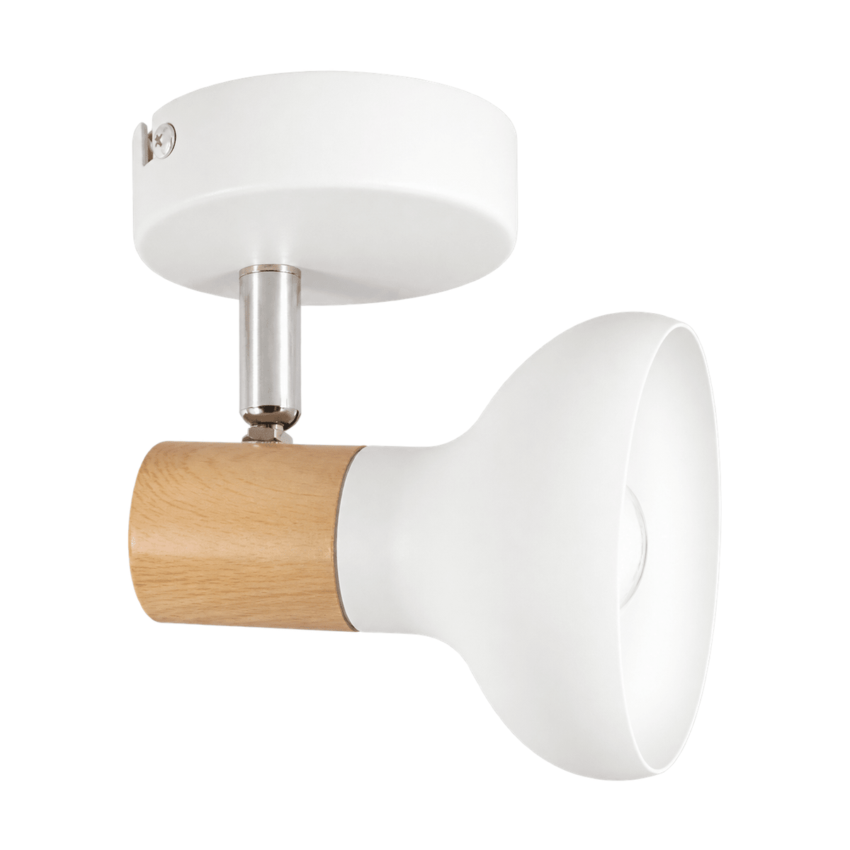 White Wood & Chrome Spotlight Indoor on a white background