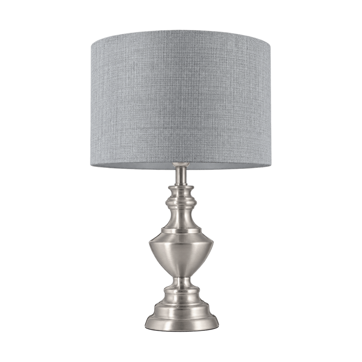 Satin Chrome Table Lamp - Smoke Shade on a transparent background