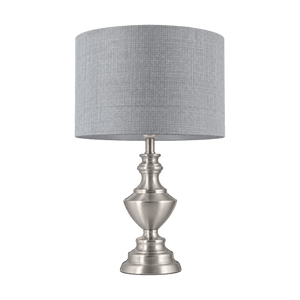 Satin Chrome Table Lamp - Smoke Shade on a transparent background