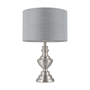 Satin Chrome Table Lamp - Smoke Shade on a white background