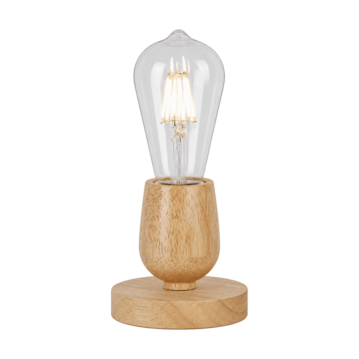 Brightstar Wood Metal Table Lamp Compact Design on a transparent background