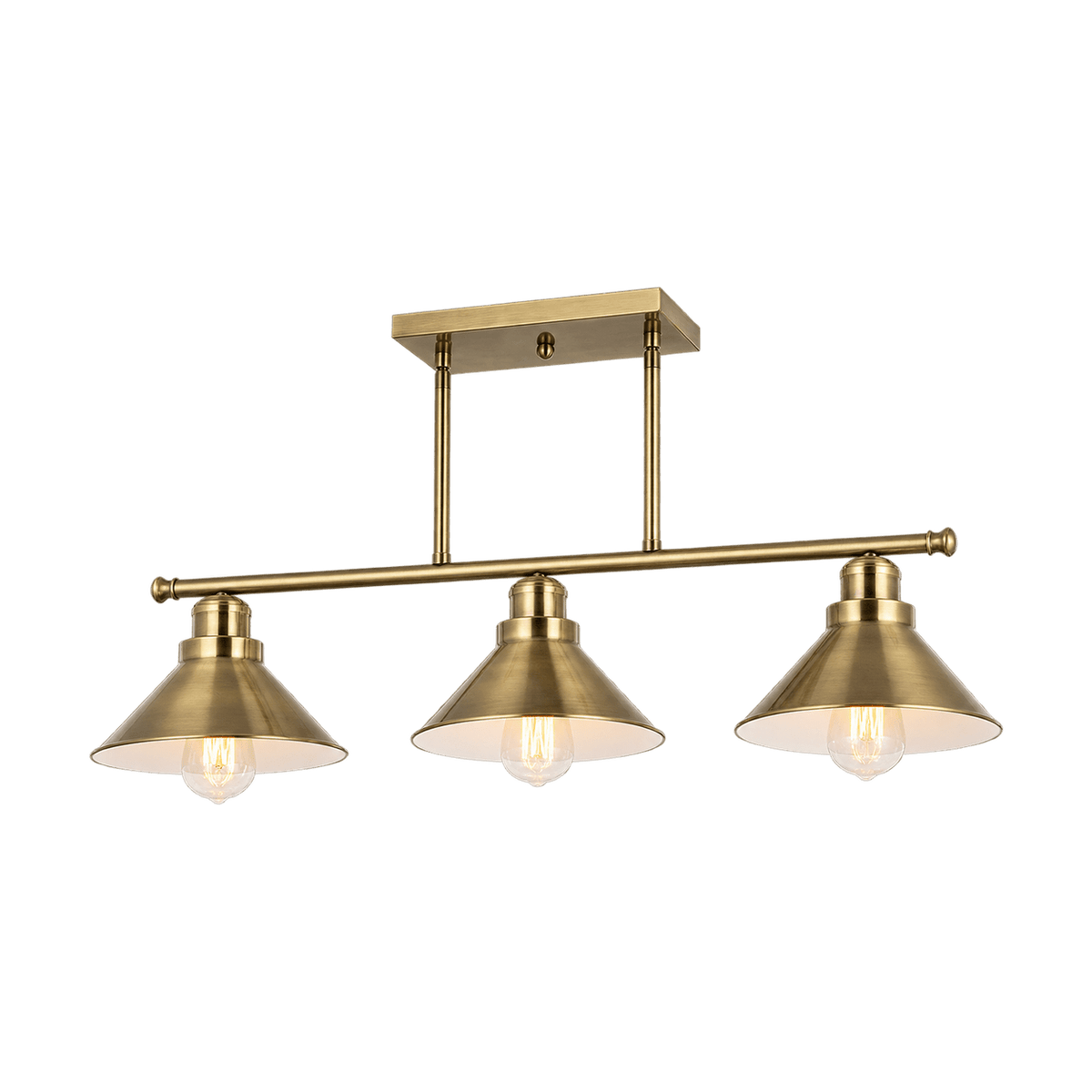Brightstar Antique Brass Pendant Light on a transparent background