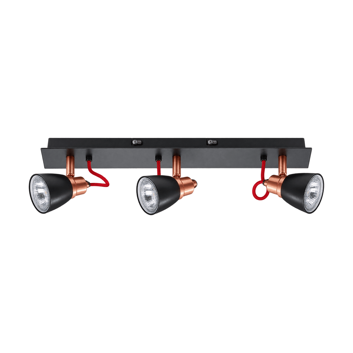 Black & Copper Adjustable Spot Light GU10 Bar on a transparent background