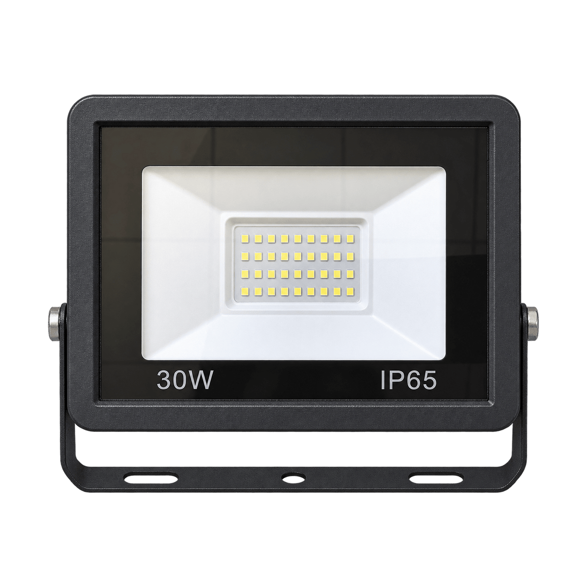 30W Black LED Floodlight Outdoor IP65 6000K on a transparent background