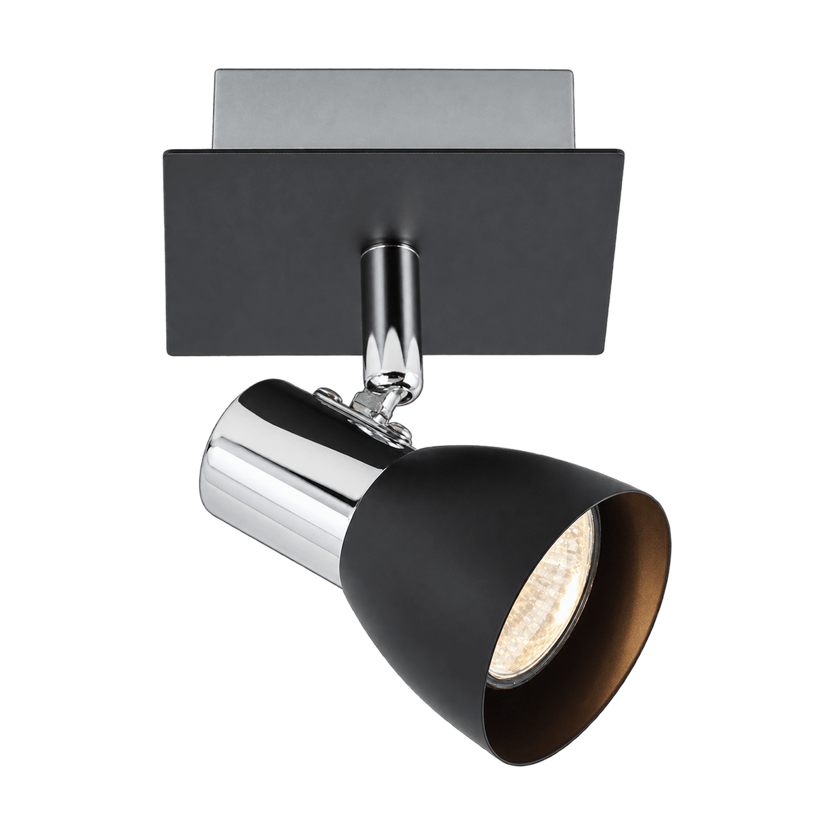 Black GU!) Spotlight with Polished Chrome on a transparent background