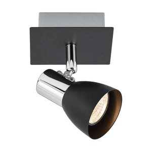 Black GU!) Spotlight with Polished Chrome on a white background