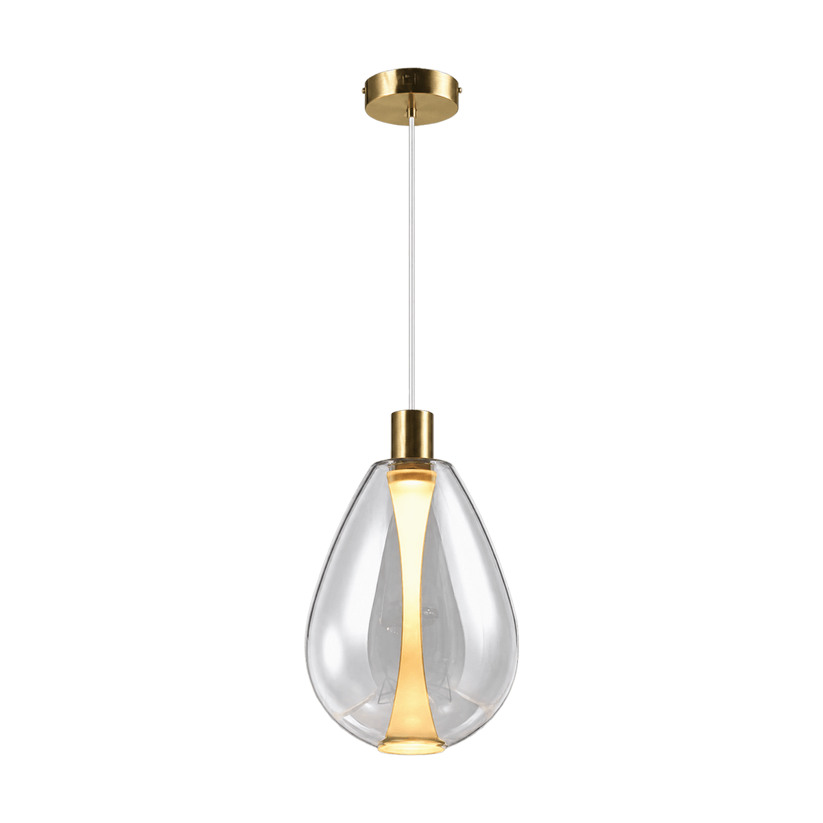 Glass LED Pendant Light on a transparent background