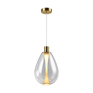 Glass LED Pendant Light on a transparent background