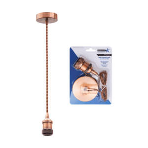 Red & Bronze Pendant Light on a white background