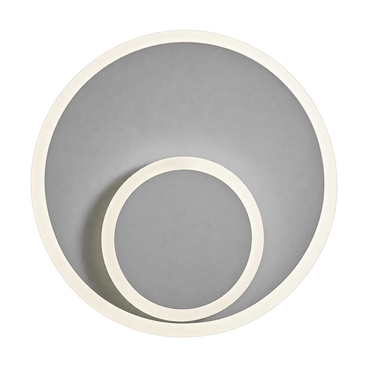 Grey LED Wall or Ceiling Light - Movable Center Ring on a transparent background