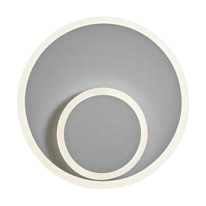 Grey LED Wall or Ceiling Light - Movable Center Ring on a transparent background
