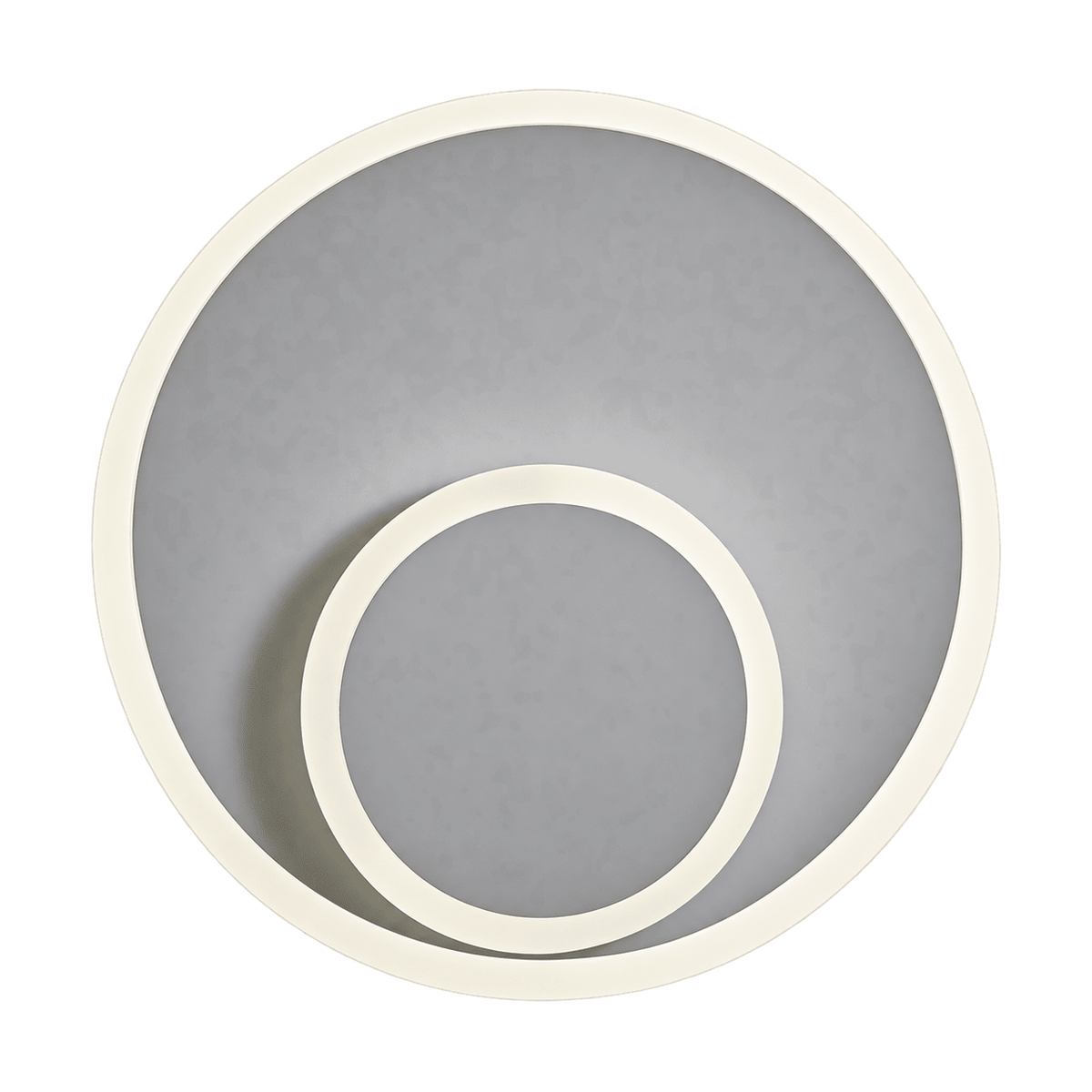 Grey LED Wall or Ceiling Light - Movable Center Ring on a white background