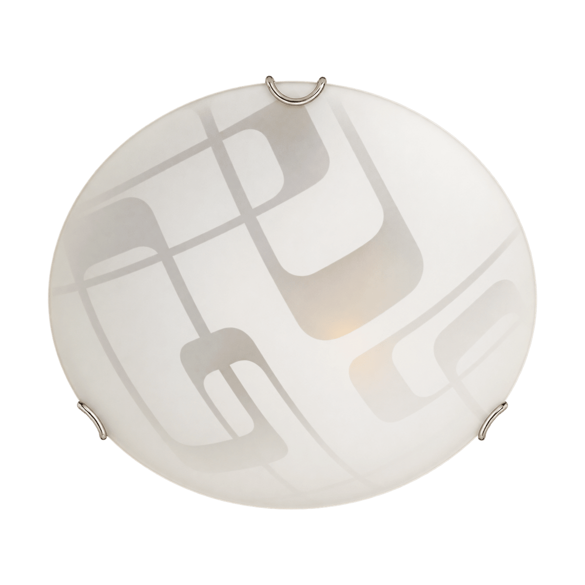 Frosted Glass Ceiling Light Chrome Clips on a transparent background