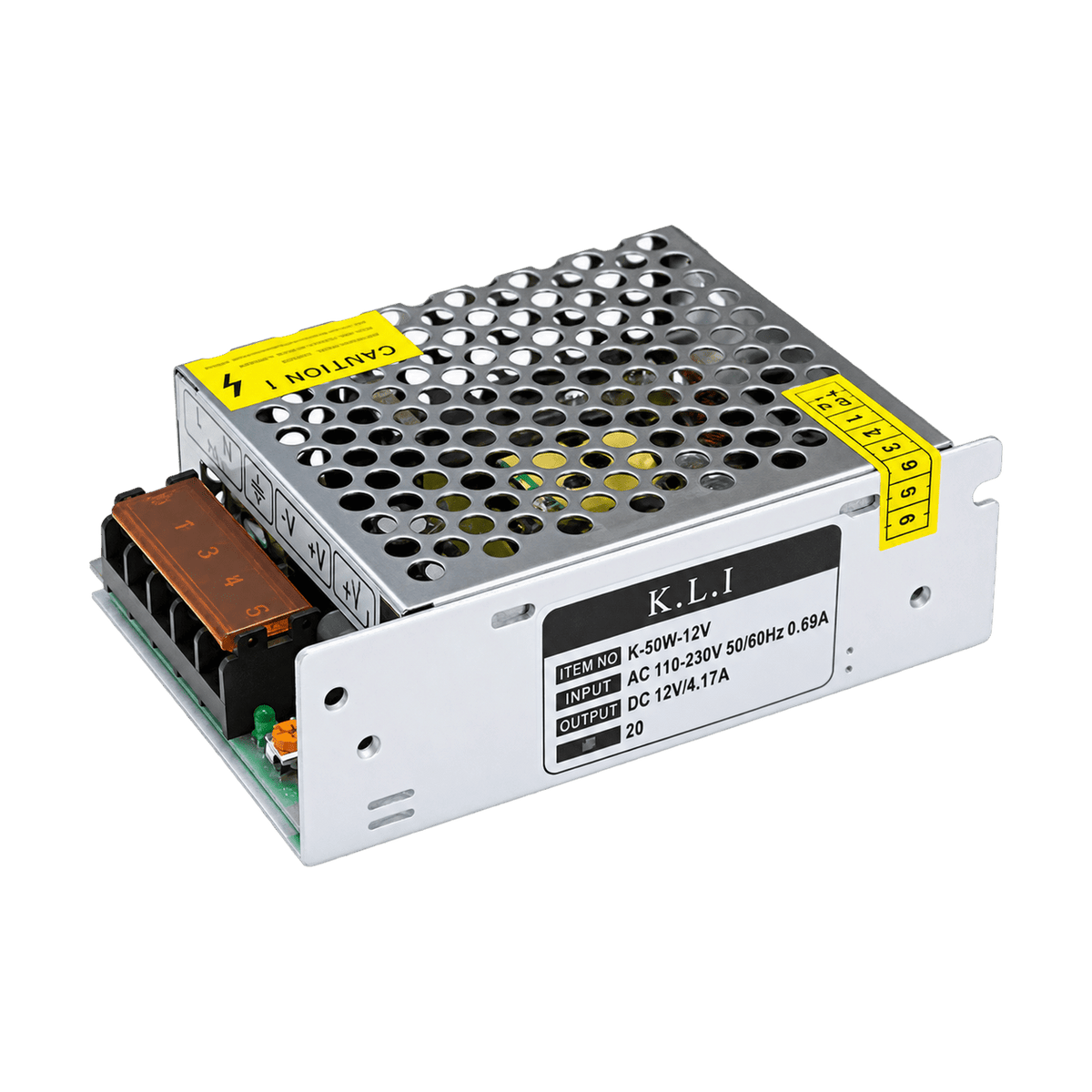 50W 12V LED Power Supply on a transparent background