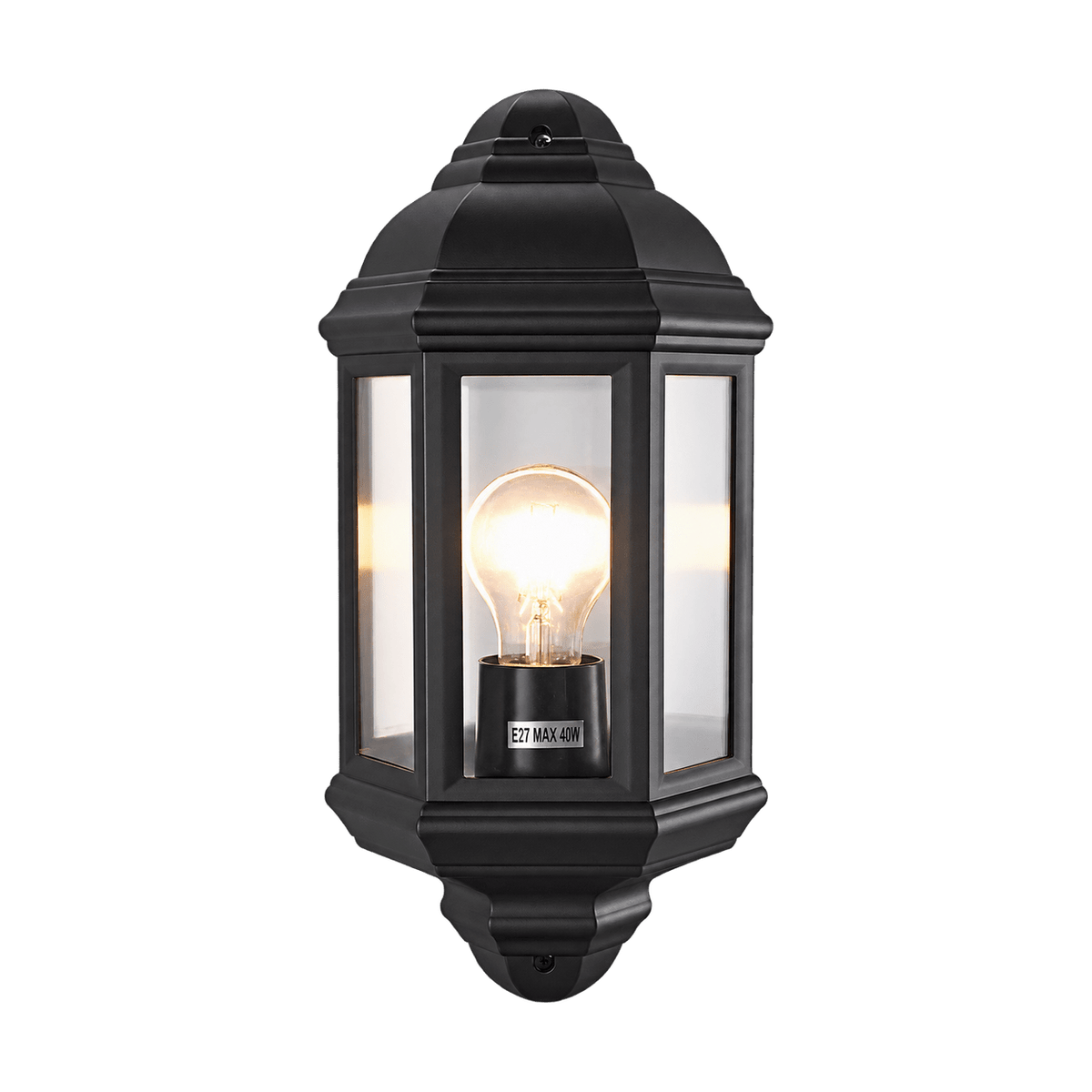 Coastal Black Outdoor Wall Light Polypropylene IP44 on a transparent background