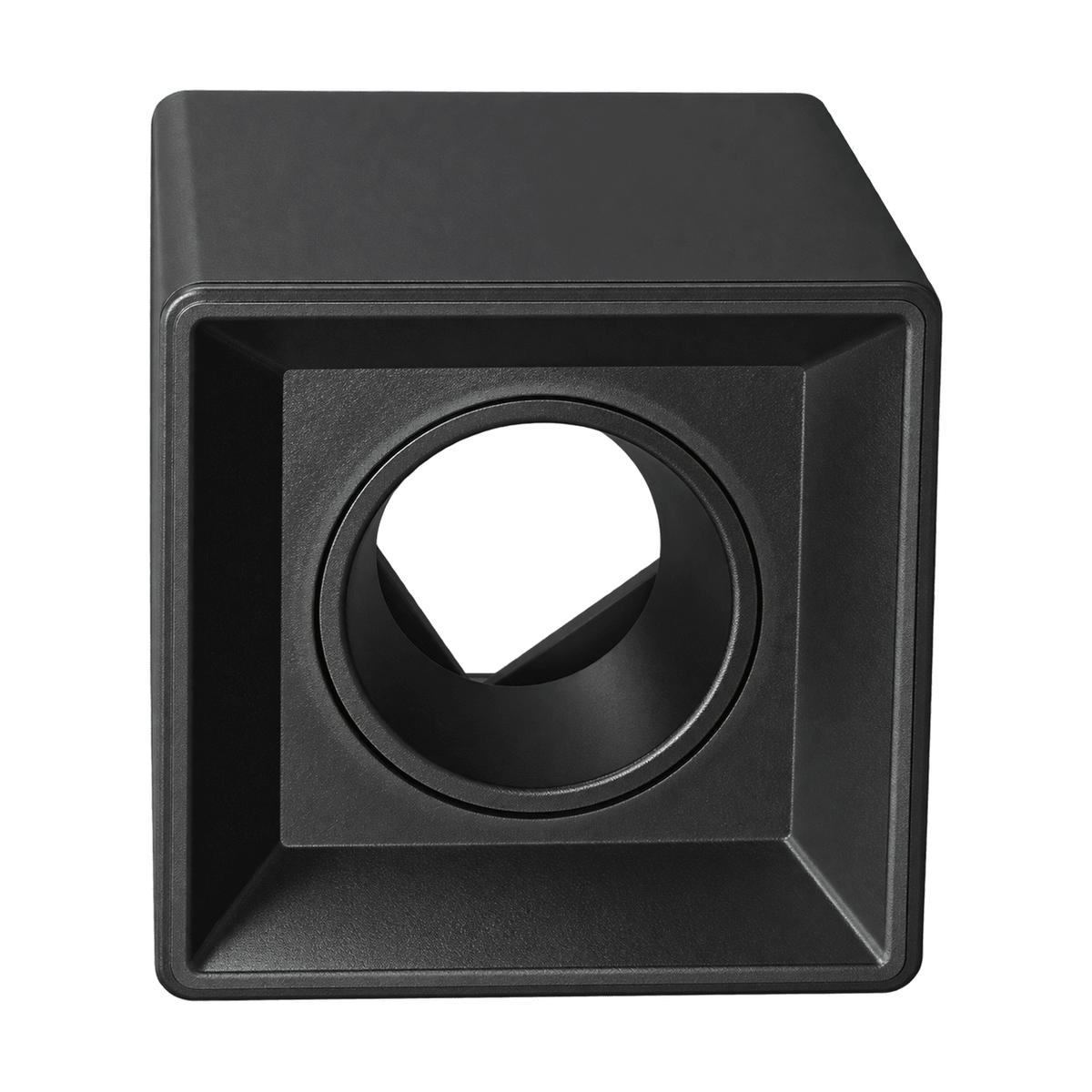 Black Surface Mount LED Downlighter Antiglare Adjustable on a white background