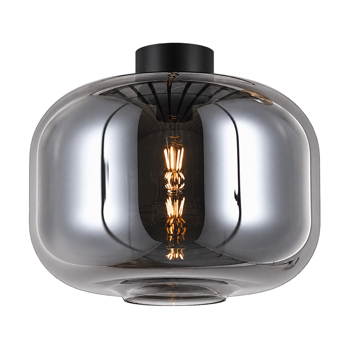 Glass Smoke Black Ceiling Light IP20
