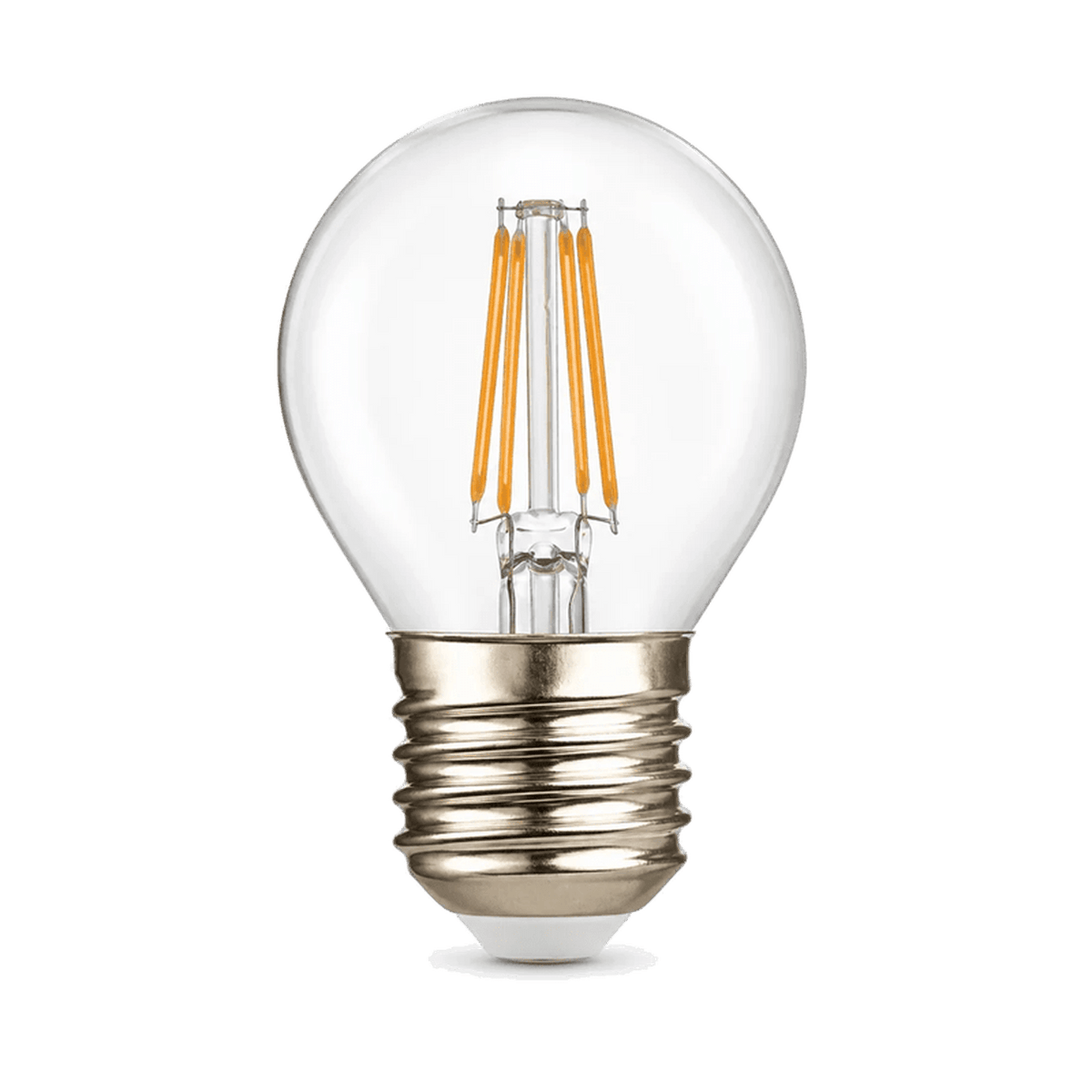 240V 4W E27 LED Filament Golf Ball Bulb - Clear, Dimmable — transparent background