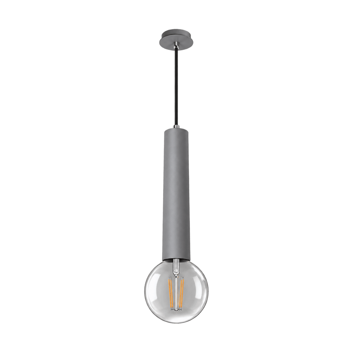 230V 40W E27 Flute Pendant, Grey