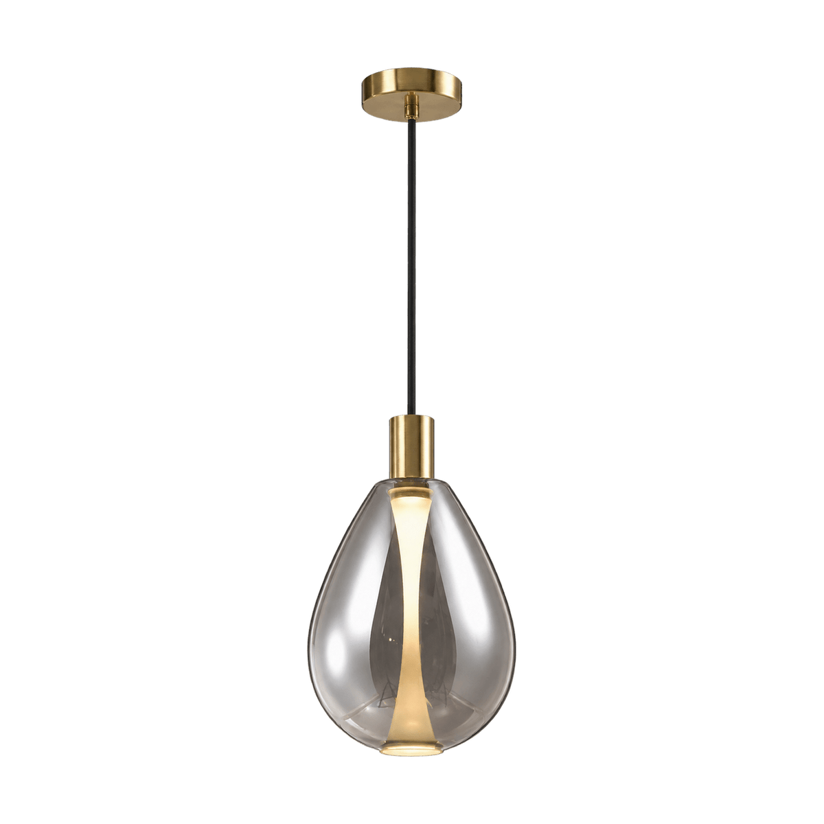 Smoke LED Glass Pendant Medium Balloon