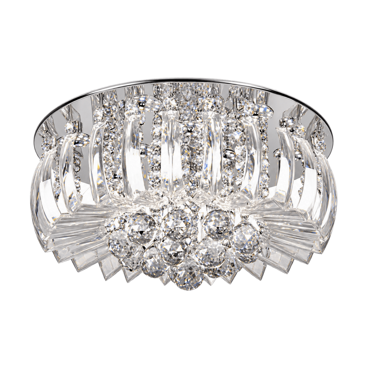 Chrome LED Ceiling Fitting with Glass Crystals