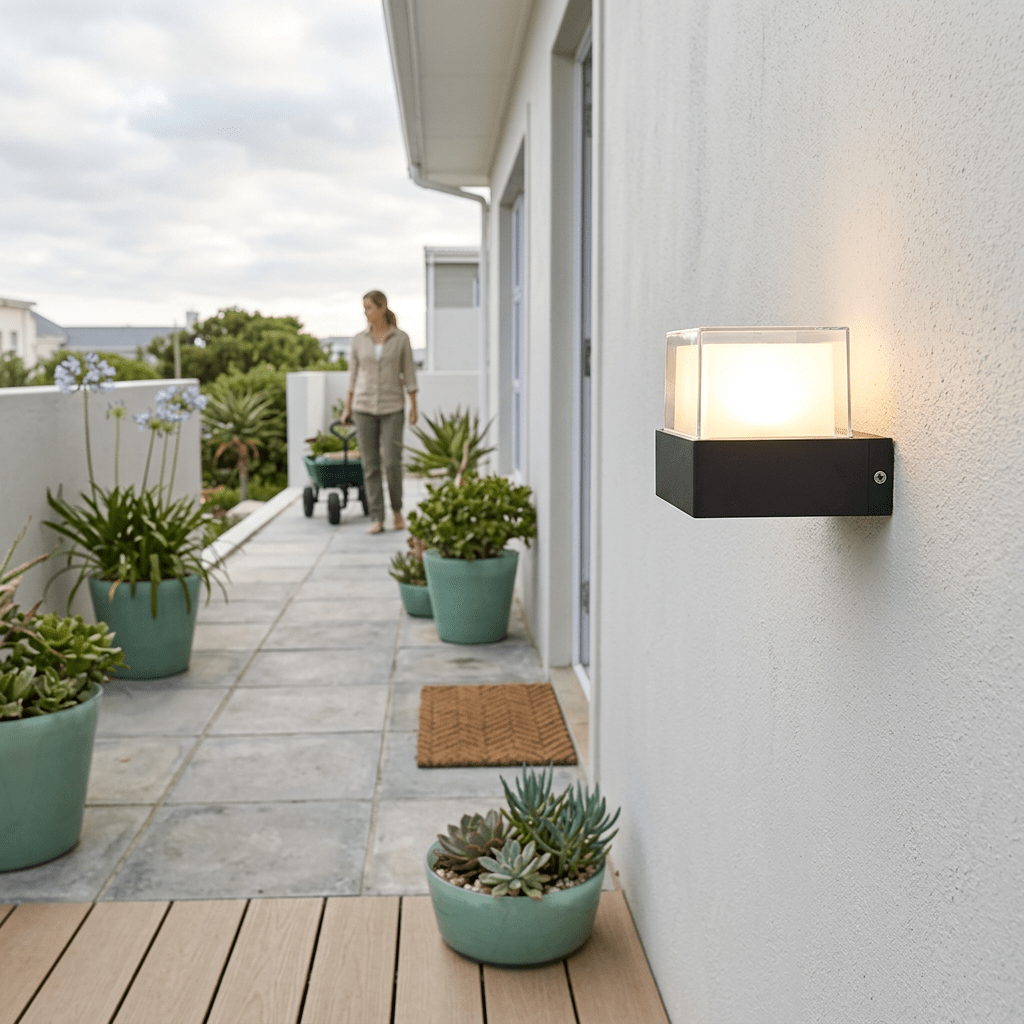 Warm White Black LED Coastal Wall Light IP44